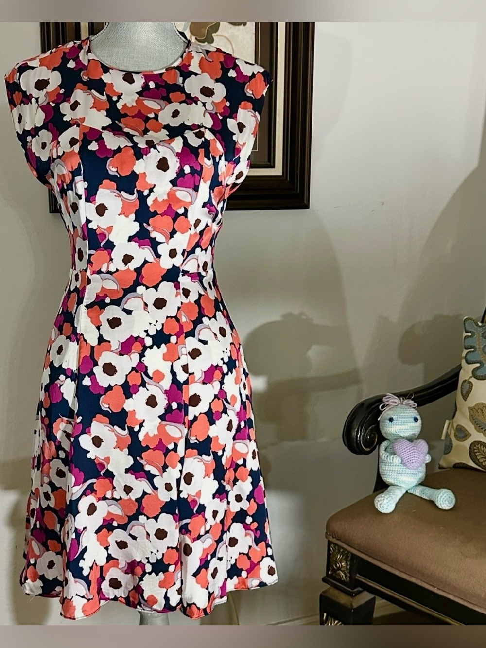 Joie Retro Mod Pop Art Poppy.
Floral Cap Sleeve Flare Dress Size
XS